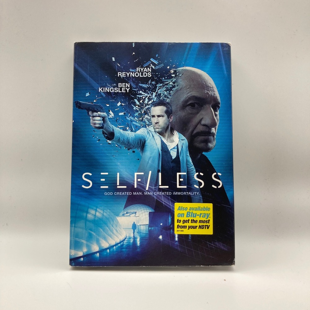Self/less DVD Ryan Reynolds Ben Kingsley Sci-Fi Thriller 2015‎ Movie Slipcover